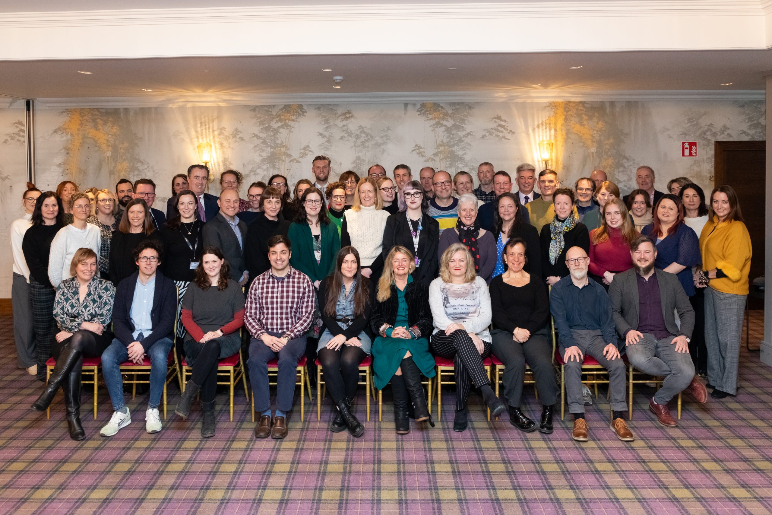 Dr Ian Marder (end of front row on the right) and members of the Criminal justice Open Research Dialogue (CORD) Partnership launched in Maynooth on 17 January 2024. Photo by Daniel Balteanu