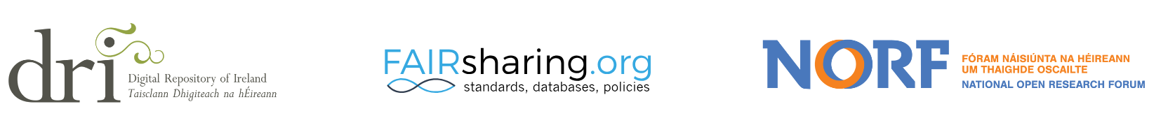 DRI, FAIRsharing & NORF logos