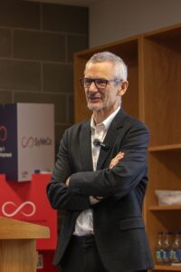 Photograph of Prof. Tim Newton, giving the keynote at the IRN launch.